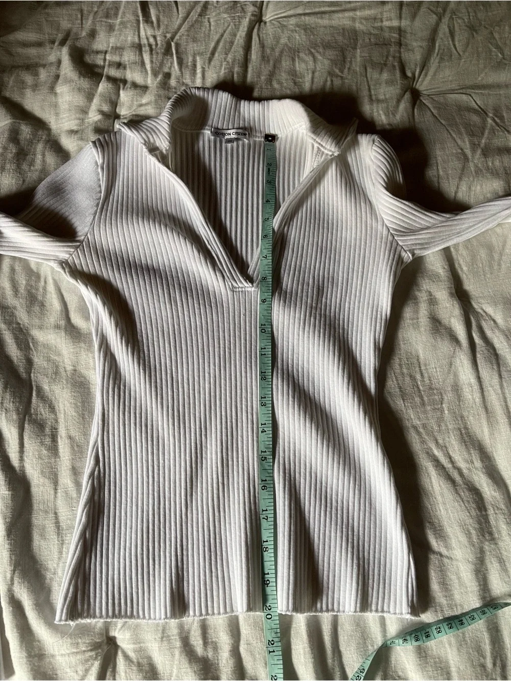 Cotton Citizen Ibiza Long Sleeve Polo in White XS - Picture 8 of 9